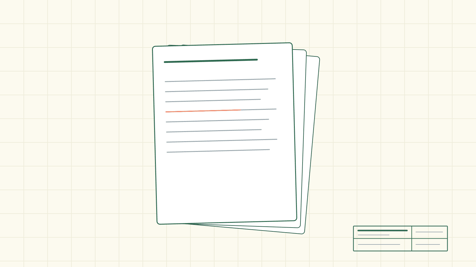 A permit submittal fanned out on a desk — plan sheets, a calc workbook, a Word letter, a scanned form, and a phone photo of a drawing.