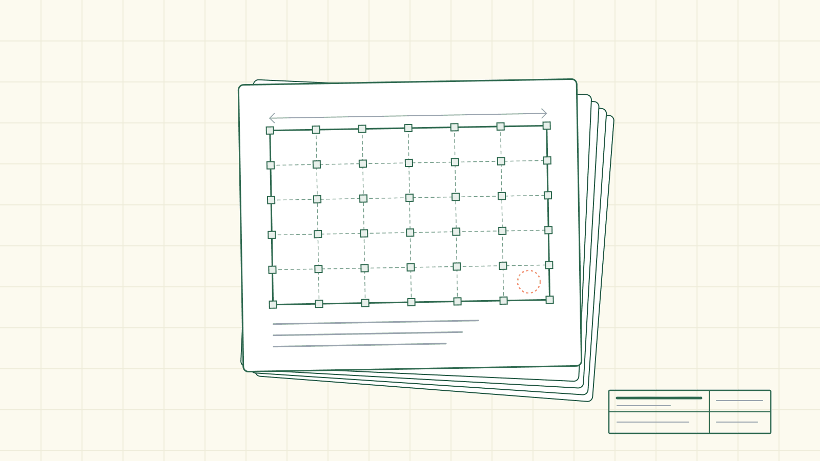 A thick structural plan set, one sheet pulled forward with a small region of the drawing framed and lit.